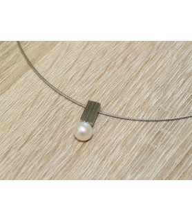 Penjoll d'or blanc i perla