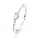 WHITE GOLD AND DIAMONDS BREUNING RING WITH HEART