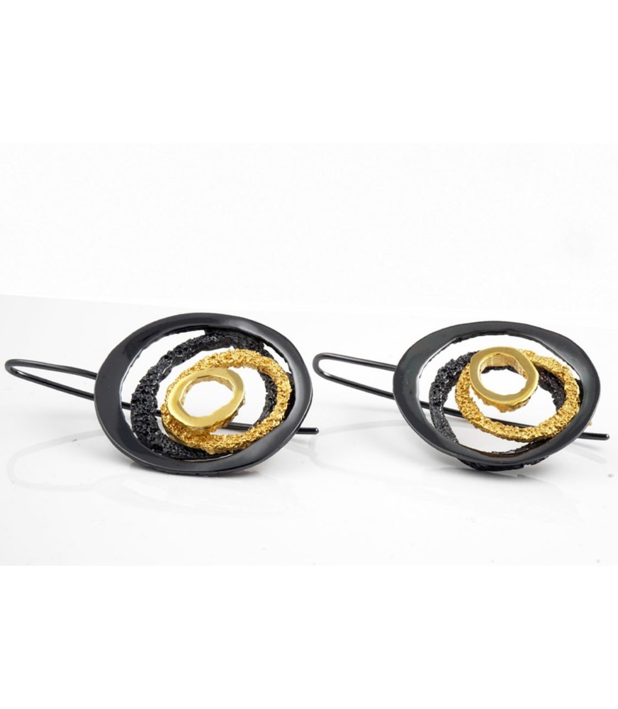 PENDIENTES ARIOR DE BRONZE BICOLOR