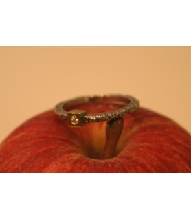 ANILLO ARIOR PLATA Y ORO CON DIAMANTE