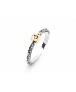 ARIOR SILVER AND GOLS RING WITH DIAMOND