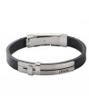 FOSSIL STEEL AND LEATHER BRACELET