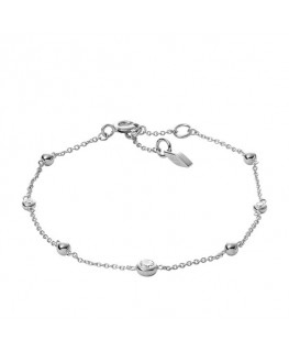 FOSSIL SILVER BRACELET WITH ZIRCONITES