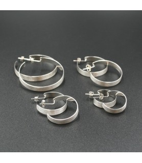 WIDE 30MM SILVER CREOLE EARRINGS