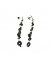 SILVER EARRINGS WITH BALCK AND WHITE