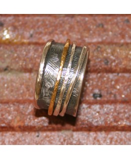 SILVER AND GOLD EVASTONE WITH 4 RINGS