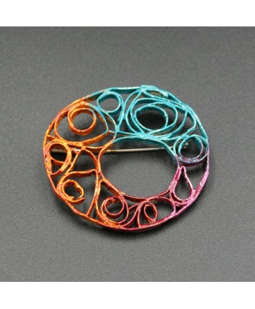 HAND PAINTED SILVER BROOCH BY MARTA GALLART