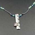 1968 INSPIRATED SILVER PENDANT WITH BLUE AND GREEN STONES