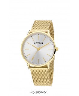 GOLDPLATED WATCH POTENS WITH STEEL MESH