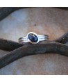 SILVER RING WITH SAPHIRE
