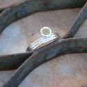 SILVER RING WITH GREEN GRANATE