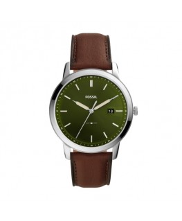 FOSSIL WATCH WITH BROWN LEATHER STRAP