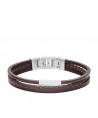 FOSSIL STEEL AND LEATHER BRACELET