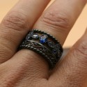 VAPOUR SILVER RING WITH SYNTHETIC STONES