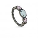 VAPOUR SILVER RING WITH NATURAL AND SYNTHETIC STONES