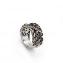 VAPOUR SILVER RING WITH SYNTHETIC STONES