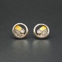 SILVER EARRINGS WITH GOLD AND ZIRCONITES