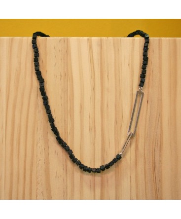 CIANIT NECKLACE WITH SILVER ANS GOLD CLOSURE
