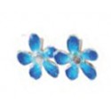 BLUE FLOWER SILVER EARRINGS WITH ENAMEL