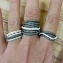 WHITE AND BLACK SILVER RING BY ARIOR