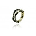 BLACK AND WHITE SILVER RING BY ARIOR