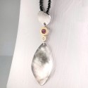 DESIGN SILVER AND GOLD NECKLACE WITH RODOLITE AND DIAMOND