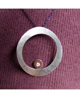 SILVER AND GOLD NECKLACE WITH DIAMONDS