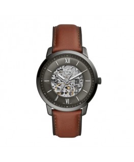 FOSSIL WATCH WITH BROWN LEATHER STRAP