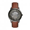 AUTOMATIC FOSSIL WATCH WITH BROWN LEATHER STRAP
