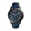 FOSSIL CHRONO WATCH WITH LEATHER STRAP