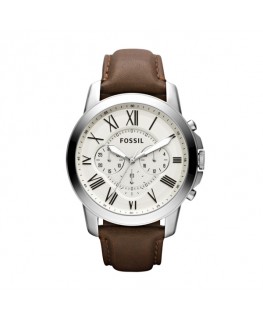 FOSSIL WATCH WITH LEATHER STRAP AND ROMAN NUMBERS