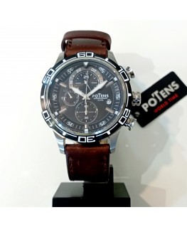 POTENS WATCH WITH CRONO AND LEATHER STRAP