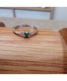 SILVER RING WITH FINE EMERALD