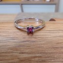 SILVER RING WITH FINE RUBY