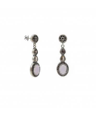 VAPOUR SILVER EARRINGS WITH STONES