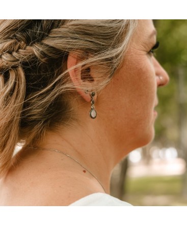 VAPOUR SILVER EARRINGS WITH STONES