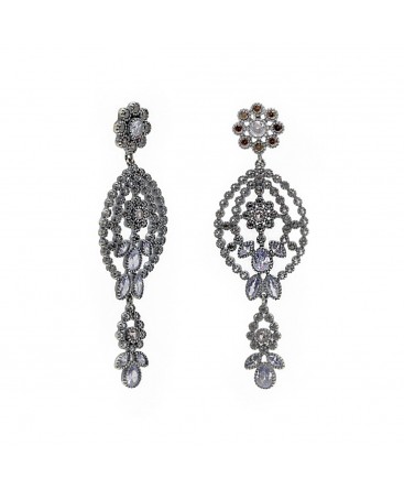 VAPOUR SILVER EARRINGS WITH STONES