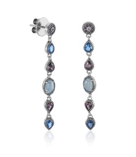 VAPOUR SILVER EARRINGS WITH STONES