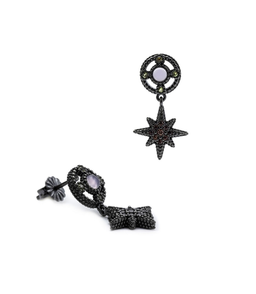 PENDIENTES VAPOUR DE PLATA CON PIEDRAS