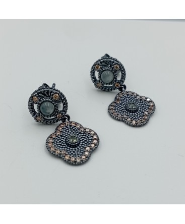 PENDIENTES VAPOUR DE PLATA CON PIEDRAS