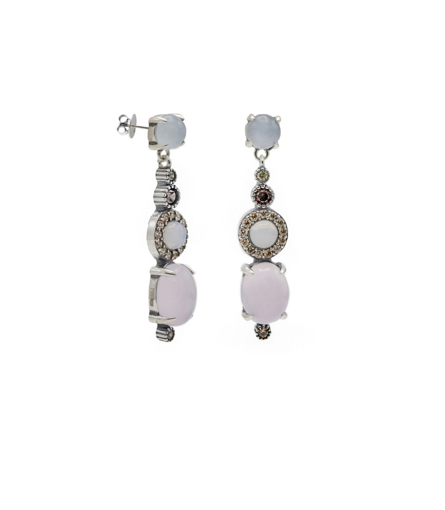 PENDIENTES VAPOUR DE PLATA CON PIEDRAS PENDIENTES VAPOUR DE PLATA CON PIEDRAS