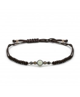 PULSERA VAPOUR CON PIEDRAS Y CORDÓN MARRÓN