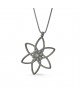 FLOWER SHAPE VAPOUR SILVER PENDANT WITH SYNTHETIC STONES
