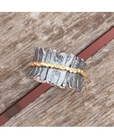 ANILLO EVASTONE DE PLATA CON 1 ARO SOBREPUESTO