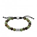 FOSSIL BRACELET WITH NYLON AND NATURAL STONES