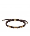 PULSERA FOSSIL ACERO NYLON Y PIEDRA NATURAL